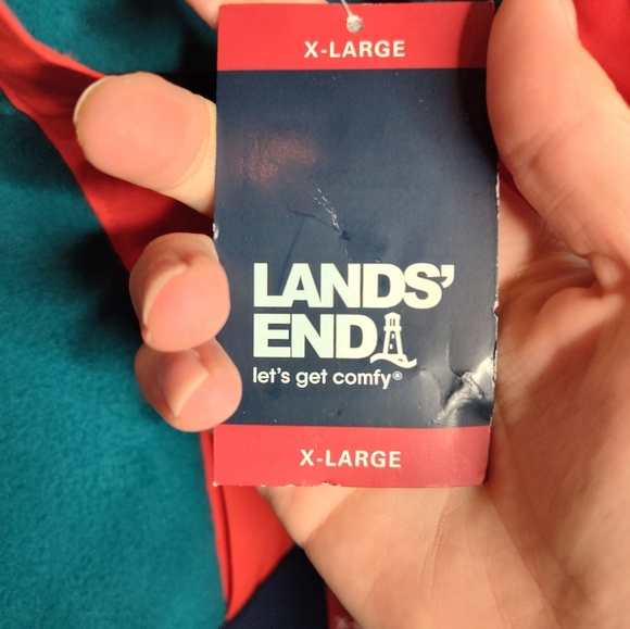 NWT Lands' End Snap Pullover Colorblock Fleece Mens XL - Picture 2 of 10